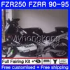 FZRR250 FÖR YAMAHA FZR-250 1990 1991 1992 1993 1994 1995 250HM.25 FZR 250 FZR250R FZR 250R FZR250 Hot Sale Black 90 91 92 93 94 95 Fairing