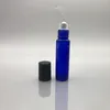 0.33oz 10 ml Boş Doldurulabilir Cam Rulo Siyah Kapaklı Şişeler Paslanmaz Çelik Rulo Topları W / Transfer Pipet Huni (Clear Amber Blue)