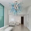 Goedkope stijl glas kunst hanglamp woonkamer hotel lamp decoratie handgeblazen murano glas kristal kroonluchter lamp