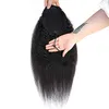 Cola de caballo recta rizada para mujeres Cabello Remy Yaki grueso natural 1 pieza Clip en coletas Negro 1b 100% Extensión de cabello humano