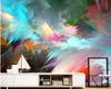 3d stereoskopisk tapet Abstrakt konst Färgglada fjäderlinjemönster tredimensionell bakgrundsvägg