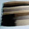 Nastro nelle estensioni Ombre 40 pezzi Remy Balayage Capelli umani Lisci Ombre Estensioni dei capelli di trama della pelle