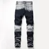 Raka märke män rippade jeans byxor modedesign denim byxor retro sexig hål personlighet jeans1