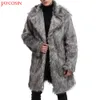 Jaycosin 1 adet Erkek Moda Ceket M-2XL Kış Sıcak Kalın Ceket Overout Ceket Faux Kürk Parka Kalın Gizli Giyim Gri Hırka Z1122