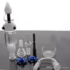 Groothandel glazen pijp tips met titanium en quartz nagel dabber schotel 14mm pure glazen bongen titanium spijker