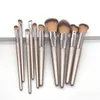 Drop Damenmode Pinsel 10er Set Holz Foundation Kosmetik Augenbrauen Lidschatten Pinsel Make-up Pinsel Sets Werkzeuge Pincel Maquiagem Qualität