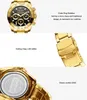 CHENXI Stainless Steel Quartz Watches High Quality Gold Bezel Gold Dial 3 Decorative Dial Stainless Steel Strap 001 Gift for Men