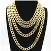 Männer Frauen Gold Silber Miami Cuban Link Kette Hochglanzpoliert Hiphop Rap Strass Punk Halsketten Ketten 16",18",20",24",30"