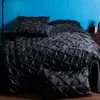 Sängkläder sätter nya 3st Black 4 Size Bed Sheet Däcke Cover Sets Gift Däcke Cover Polyester Fiber Home EL11219242