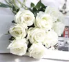 décorations de mariage Real touch matériel Fleurs Artificielles Rose Bouquet Home Party Décoration Faux Soie seule tige Fleurs Floral GB784