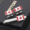 New Trendy Canada Flag Cuffinks Fashion Luxury Elegant French Shirts Cuff Links Tie Clips For Men Wedding Party Jewelry Gift