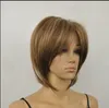 Cheveux populaires nouvelle mode courte perruque de cheveux bruns raides