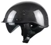 Voss 888CF Demi-casque DOT en fibre de carbone véritable avec lentille solaire rabattable et dégagement rapide en métal - S - Carbone brillant