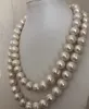 Gorgeous 12-13mm South Sea white pearl necklace 925 silver307f