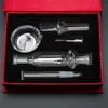 10-mm-Micro-NC-Kit, rote Geschenkbox, 10-mm-Edelstahlspitze, 10-mm-Glasspitze und kleine Glasschüssel, Glasbong-Ölplattform