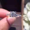 Factory direct sale ring for women gold certified diamond engagement ring 0.27ct SI f-g around diamond show big 18K white gold wholesale