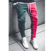 Mens Long Color Block Street Patchwork Pantalon Lettres Imprimé Élastique Hip Pop Casual Crayon Pantalon Pantalon De Survêtement Pantalon Jogger Pantalon