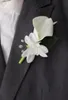 Handgjorda anpassade brudgummen Boutonniere White Calla Lily Groomsmen Sister Brooch8939739