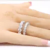 Choucong Eternity Obietnica Ring 6mm / 4mm Diamond CZ 925 Sterling Silver Engagement Wedding Band Pierścienie dla kobiet Bridal