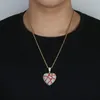 Collier avec pendentif en forme de cœur brisé, plaqué or, style Hip Hop, avec chaîne en corde en acier inoxydable