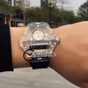 Miyota 8215 Automatyczna męska zegarek przezroczysty plastikowy szkielet szkielet czarna guma zegarki nowe tanie MP11 SWISSTIME HUBG412706807