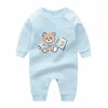 Desiger Baby Strampler Body Suits Cover Neugeborene Jungen Mädchen Einteiler Kleidung 100% Cartoon Niedlicher Bär Bedruckter Baby Langarm Schlafanzug