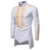 Camisa dos homens Kurta Manga Longa Sólida Muçulmano Islâmico Roupas Homens Tops Irregular Hem Estilo Nepal Hombre Camisas Longas Plus Size J1811141