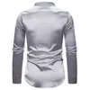 Glänsande Silver Sequin Glitter Embellished Slim Fit Tröja Män 2020 Brand New Mens Dress Shirts Bröllopsfest Casual Male Shirt