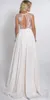 2020 Plunging V Neck Ivory Boho A Line Bröllopsklänningar Chiffon Lace Applique Hollow Back Sweep Train Beach Bridal Gowns Plus Storlek