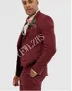 Красивый Две кнопки Groomsmen Нотч Groom Tuxedos Мужские костюмы венчания / Prom / Dinner Best Man Blazer (куртка + брюки + Tie + Vest) W217