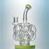 12 Recycler Tube Recycler Bong Super Vortex Glass Bong Tornado Cyclone Oil Dab Rigs 14mm Joint Water Pipes Green Purple With Heady Bowl