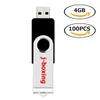 Оптовая 100 ШТ. 4 ГБ USB Флэш-Диски Металлические Поворотный Флэш-Memory Stick для ПК Портативных ПК Планшетный Пульт Хранения Thumb Хранения 10 Цветов Бесплатная Доставка