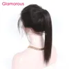 Glamorös peruanskt rakt hår 360 spets frontal naturlig svart brasiliansk malaysisk peruansk mänsklig hår full spets 360 stängning med baby hår