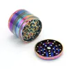 Novo colorido Herb Spice Miller Triturador Grinder Design inovador liga de zinco Kirsite acrílico transparente filtro de janela para cachimbo