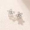 Witte Daisy Flower Stud oorbellen 925 Sterling Silver Cute Womens Party Sieraden met originele doos ingesteld voor Pandora Daisies oorbellen