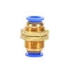 Freeshipping 5 stks / partij Bulkhead Connector Cap Montage Eén Push To Connect Fitting Bulkhead Union Threaded 6/8 / 10 / 12mm