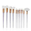 Escovas de maquiagem de 10pcsset Conjunto de pincéis de cavalo arco -íris manusear pó pó Blush sombreado kit de pincel 5 colorido Food Beauty Tool HHA8094594