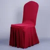 Stoel rok cover bruiloft banket stoel beschermer slipcover decor geplooide rok stijl stoel covers elastische spandex EA459