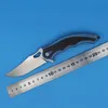 1Pcs New Ceramics Ball Bearing Fast Open Flipper Folding Knife M390 Satin Blade Carbon Fiber + TC4 Titanium Handle