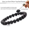 Lava Stone Diffuser Yoga Pärlarmband Strängar Justerbara män Armband Flätad armring Healing Balans för män kvinnor