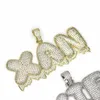 Carta Pingente Nome fora congelado Bijuterias Micro pavimentada Cubic Zircon Mens Hip Hop Jewelry