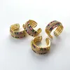 Moda Shiny Rainbow Cubic Cyrkonia Pierścionki Pierścienie, CZ Kamień Micro Beton Gold Color Band Pierścień Dla Kobiet Biżuteria Prezent R189