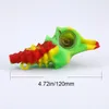 Conch Whistle Shell design Smoking Spoon Glass Hand Pipe Bubbler Silicone Water Hookah Bong Shisha Dab Rigs For Tobacco Glass