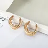 Pendientes de aro chapados en oro y plata de 18 quilates para mujer, pendiente con pasador, joyería de boda nupcial, pendientes de aleación baratos para mujer, precio al por mayor