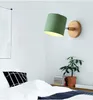 Nordic Design LED Indoor Wall Lamp Metalen Lampenkap Hout Neffen Corridor ijdelheid Licht Armatuur Wandkandelaar Home Deco Kamer Lampen-I38