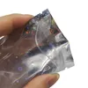 Stjärna Laser Mat Paket Bag Resealable Lukt Proof Väskor Folie Påse Bag Flat Mylar Bag Holografisk Färg med Glitter Star