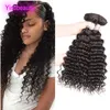 Cheveux Humains Brésiliens 3 Bundles Vague Profonde Extensions de Cheveux Bouclés Péruvien Indien Malaisien Vierge Cheveux 95-100 g/pièce