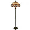 Style européen Tiffany Lampadaire Vitrail Lumière Baroque Creative Rétro Salon Chambre Café Hall Hôtel Lampadaire