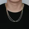 Мода - ледяной CZ Кубический цирконий хип-хоп теннисный ожерелье цепь 2.5 / 3/4 мм Полный бриллиант Miami Rock Choker Ювелирные изделия подарки для мужчин и женщин