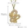 18K Gold Clexed Out Dragon Form Condant Ожерелья Мужчины Hiphop / Rock Мода Винтаж Мужской Ожерелье Ювелирные Изделия Подарки